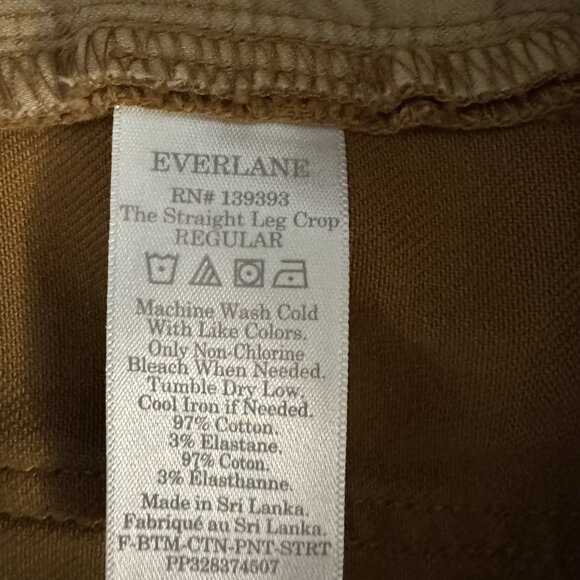 EVERLANE Women’s The Straight Leg Chino Crop Pant Size 4 High Rise Stretch - Picture 9 of 9